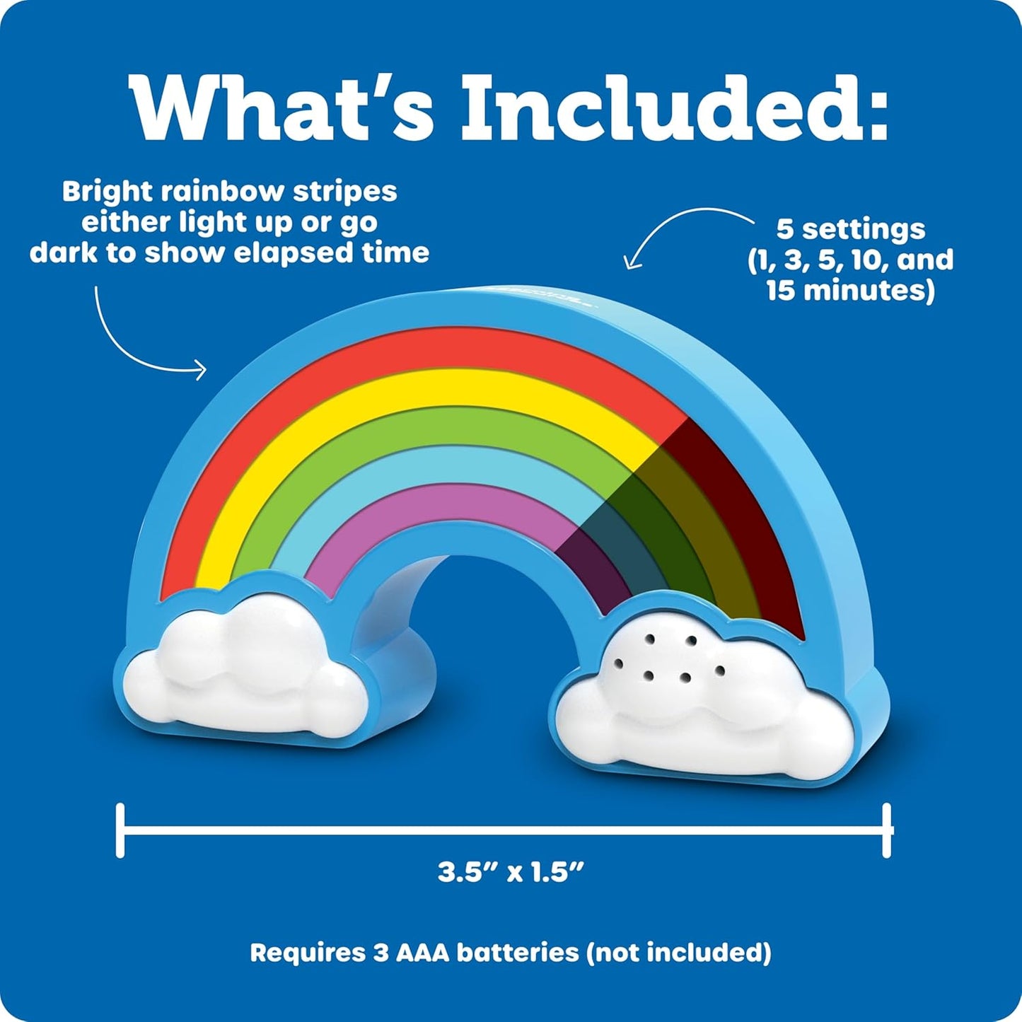 Learning Resources Rainbow Visual Timer - Time Management for Children, Audio and Visual Alarms, Schedule for Kids, Social Emotional Learning Skills, Countdown for Teachers, Classroom Must Haves
