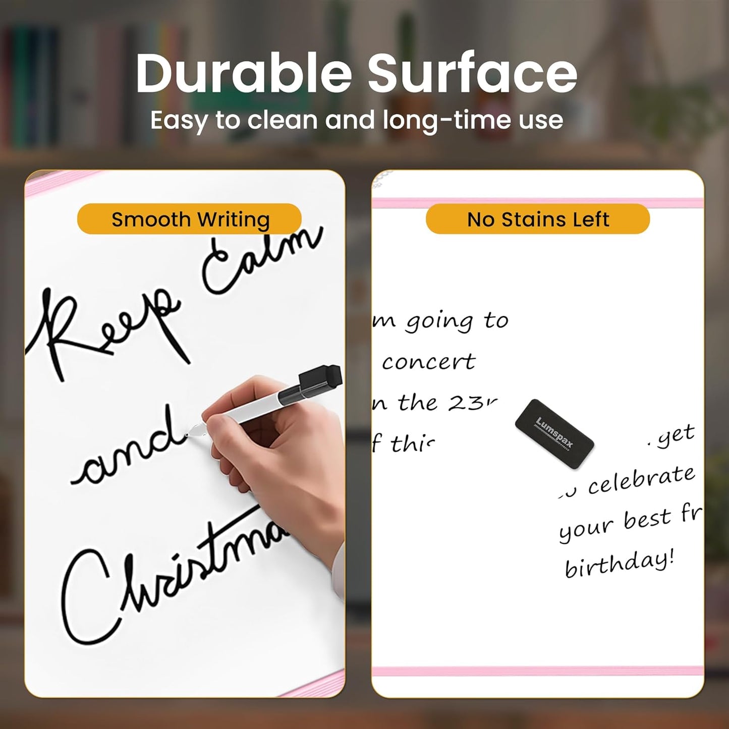 Small Dry Erase Board for Wall, 16" x 12" Double-Sided Hanging Whiteboard, Magnetic White Board with 4 Markers, 4 Magnets and 3 Mini Sticky Notes, Portable Whiteboard for Kids, School, Home, Office