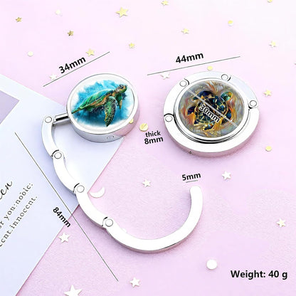 Foldable Purse Hook for Table, Purse Hanger for Table, Desk Bag Hook, Desk Purse Hook, Purse Holder for Table - Compact Portable Multi-Use Design, Aluminum Alloy Handbag Hanger, 3 Pcs (Style A)