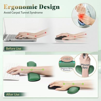 Gimars Upgrade Enlarge Silky and Superfine Fabric Gel Memory Foam Keyboard Wrist Rest Set, Ergonomic Keyboard Mouse Wrist Support for Typing Pain Relief, Comfort for Office, Gaming, Computer, Black