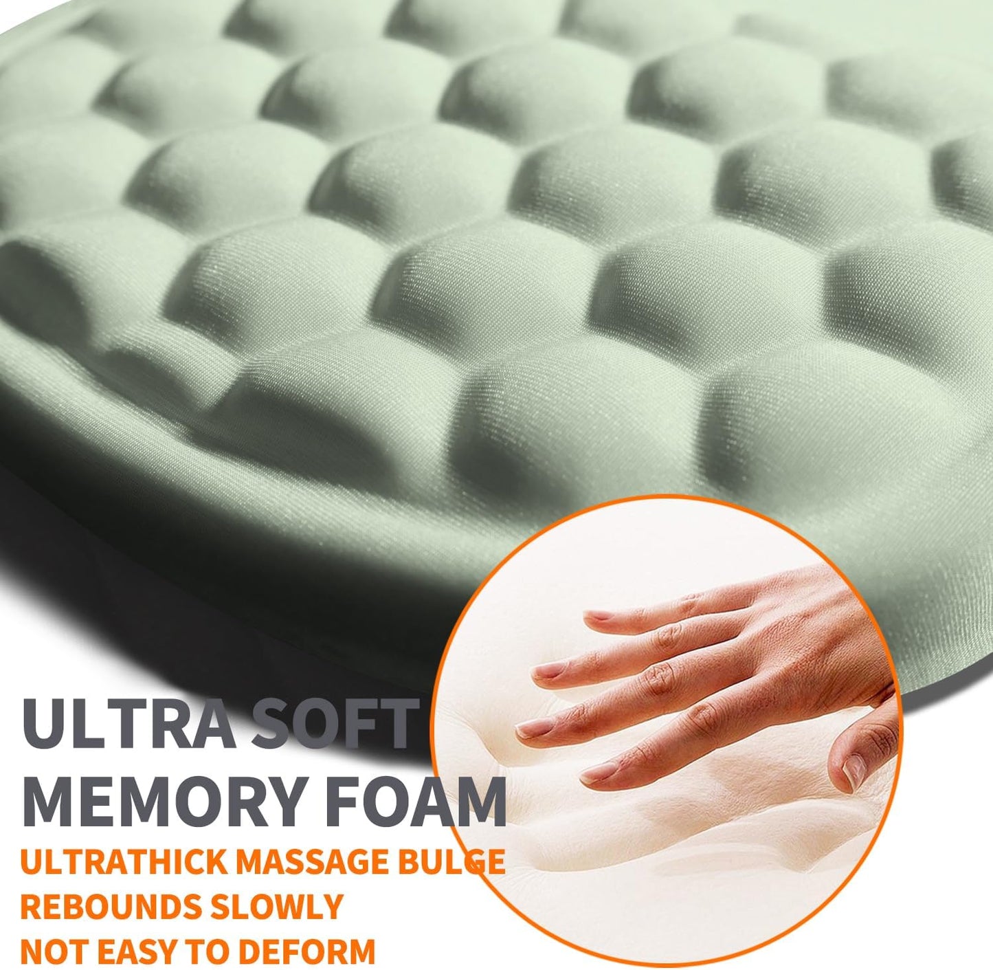 Ergonomic Joint Wrist Support Mouse Pad with Memory Foam Cushion Massage Bump, Carpal Tunnel Pain Relief Mousepad Slope Design for Wrist Rest, 11.8x7.9 in, Black