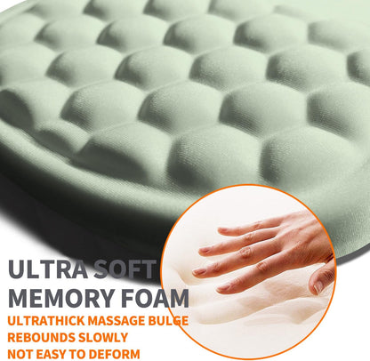 Ergonomic Joint Wrist Support Mouse Pad with Memory Foam Cushion Massage Bump, Carpal Tunnel Pain Relief Mousepad Slope Design for Wrist Rest, 11.8x7.9 in, Black