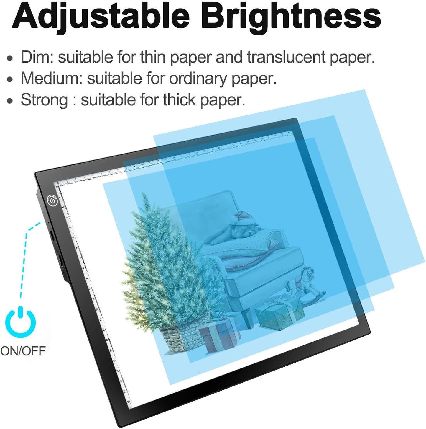 LitEnergy A3 Copy Light Board Tracing Box, Ultra-Thin Adjustable Drawing Tablet USB Power Artcraft LED Tracer Pad for Diamond Art Painting Accessories, Streaming, Sketching, Animation, Stenciling