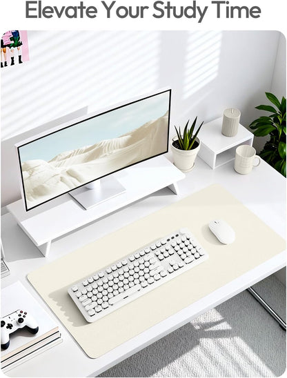 YSAGi Leather Office Desk Pad Protector, Large Mouse Pad, Non-Slip, PU Leather, Laptop Desk Blotter, Waterproof Writing Pad for Office and Home, Black, 23.6" x 13.8" - Colors A