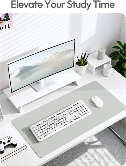 YSAGi Leather Desk Pad Protector, Large Mouse Pad, Non-Slip PU Leather Desk Blotter, Waterproof Writing Pad for Office and Home (31.5" x 15.8", Eggshell) - Colors A