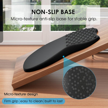 MROCO Ergonomic Mouse Pad with Wrist Support, Memory Foam Wrist Rest Mouse Pad, Non-Slip Base, Smooth Surface for Office & Home, Black