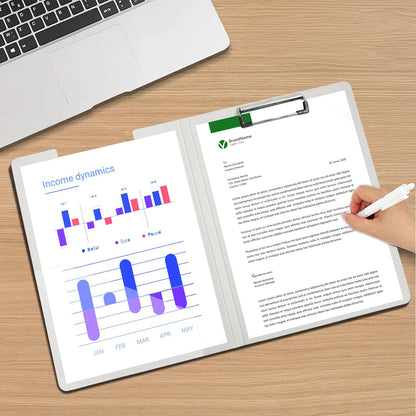 Clipboard Folder, A4 Foldable Clipboards with Pocket, File Cover Office Folder Clipboard, 360 Degree Foldable Storage Clipboards for Office, School or Medical Field, Green