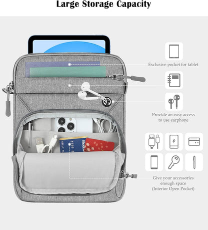 Dadanism 9-11 Inch Tablet Sleeve Bag with Shoulder Strap for iPad (A16) 11", iPad Air M4 Pro M5 11", i-Pad 10th Gen 10.9", i-Pad 9/8/7th Gen 10.2", Galaxy Tab A11+ Plus 11", reMarkable 2 10.3", Black