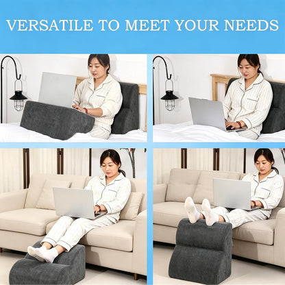Foot Rest for Under Desk at Work.Multifunctional 3-Tier Foot Stool,with Washable Footrest.for Under Desk,Office Chair Gaming Chair & Sofa,Leg Elevation Pillow,Supports Posture-Brown