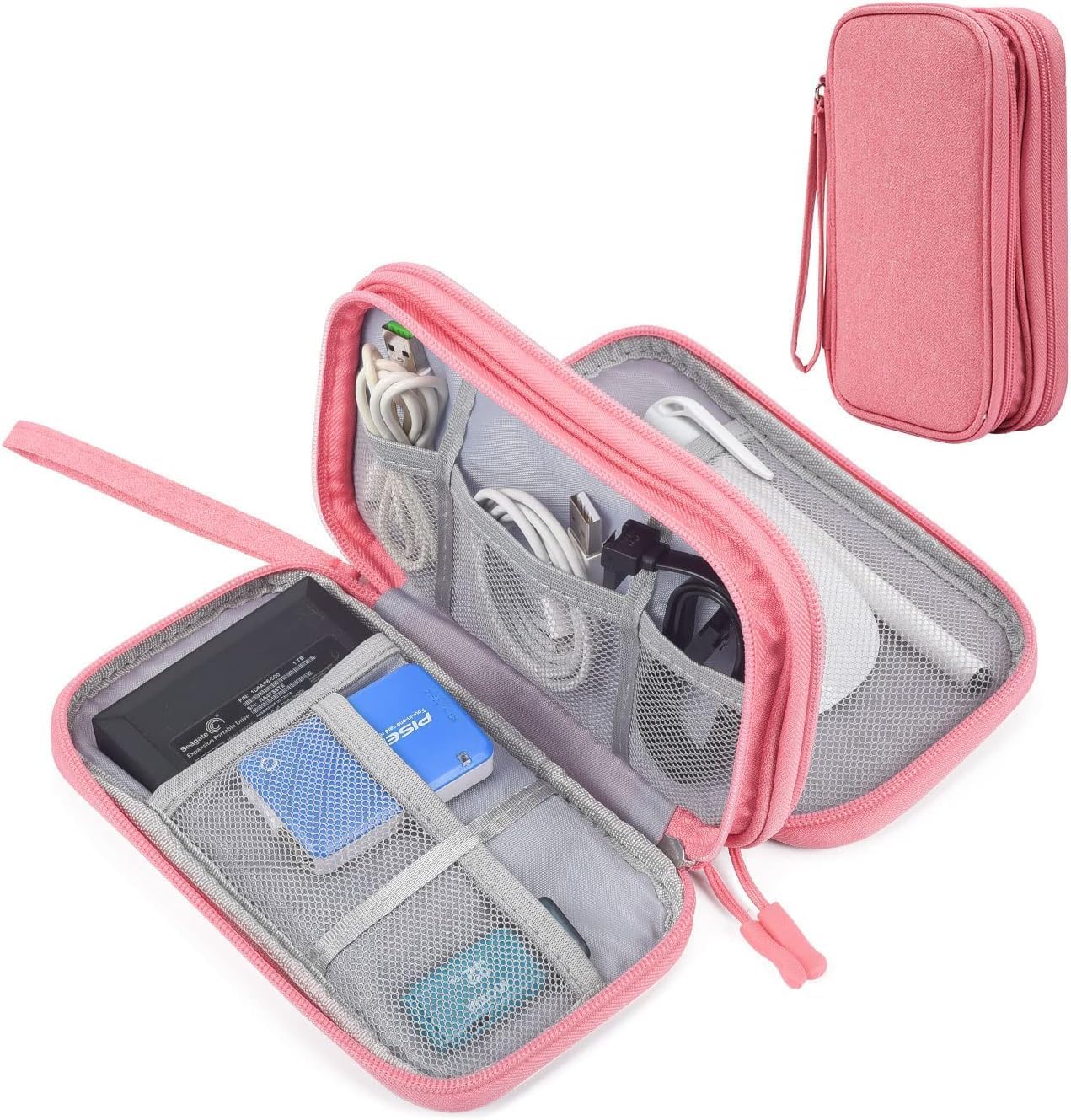 CAOODKDK Electronics Accessories Organizer Pouch Bag, Travel Universal Organizer for Cable, Charger, Phone, SD Card, Business Travel Gadget Bag