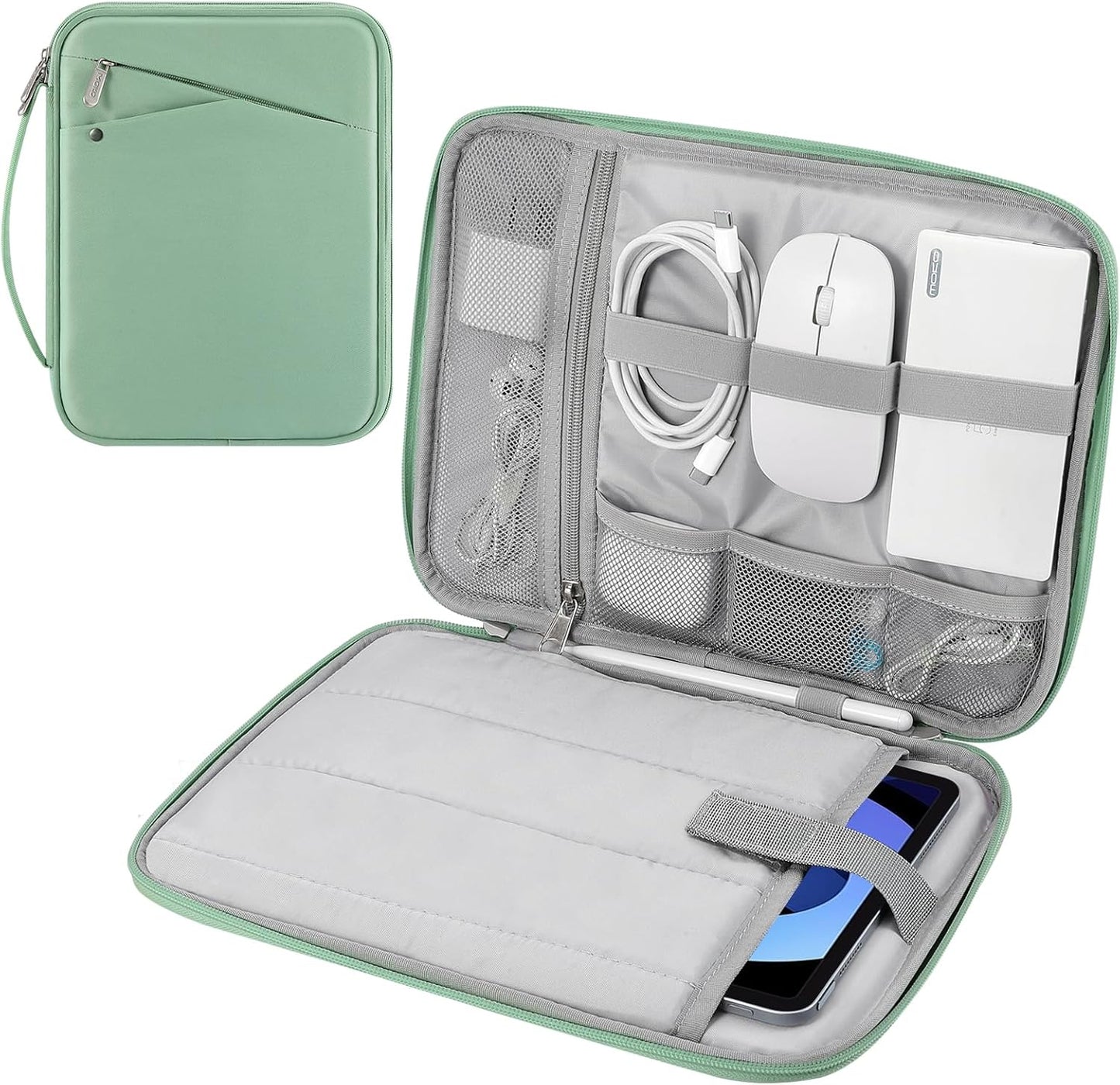 MoKo 9-11 Inch Tablet Sleeve Carrying Case with Handle, Padded Protective Travel Bag for New 11-inch iPad Air 4 2026/Pro M5/ A16, iPad 10th/Air 5/4th 10.9, i-Pad 9/8th 10.2,Tab S9/S8 11, Black