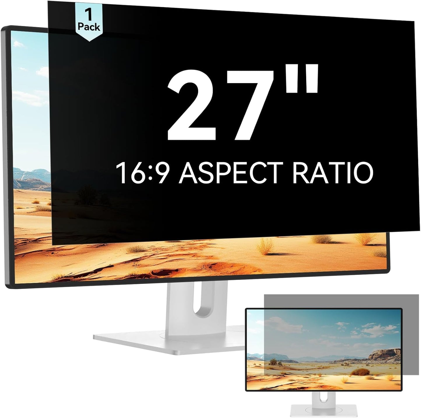 Mamol 34 Inch Curved Computer Privacy Screen Filter for 21:9 Aspect Ratio Widescreen Monitor - Anti Glare Blue Light Filter, Removable Computer Monitor Privacy Shield, Anti-Scratch Screen Protector