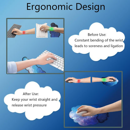 Cloud Keyboard Wrist Rest Dark Green Mouse Pad with Wrist Rest Ergonomic Wrist Pad Memory Foam Non-Slip Wrist Support for Computer Laptop Gaming Home Office Relief Typing Pain Green