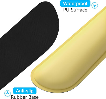 Dapesuom Mouse Wrist Rest, Ergonomic Memory Foam Mouse Wrist for Computer Desk Mats Support, PU Leather Hand Rest Pad Cushion for Gaming, Laptop, Men, Women, Pain Relief & Easy Typing, Black