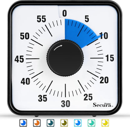 Secura Home 60-Minute Visual Timer, 7.5 Inch Oversize Countdown Timer Clock for Kids and Adults, Durable Mechanical Time Management Tool with Magnetic Backing （Dark Green）