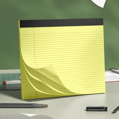 5 Pack Wide Legal Pads 11" x 9.5" Landscape Pink Purple Blue Green Yellow College Ruled Note Pad Narrow Ruled 30 Sheets per Notepad Perforated Writing Paper Thick Backboard Horizontal Pads of Paper