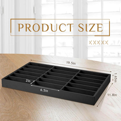 Amylove 2 Pcs Sunglass Organizer Trays Glasses Stackable Jewelry Trays Sunglass Organizer Display Box(8 Grids,Beige)