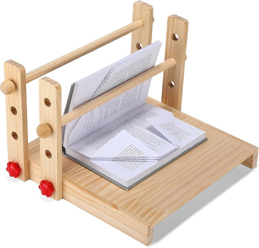 Novabright Book Folding Tools for Christmas Favor Wooden Book Decorative Folding Stand 12" x 12" Multipurpose Portable Adjustable Fold Stand for Xmas Gift, Books not included