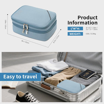 Lanola Travel Cable Organizer Bag, Electronic Accessories Case Portable Double Layer Cable Storage Bag for Cord,phone,Charger, Flash Drive, Phone, SD Card,Personal Items - (Purple)