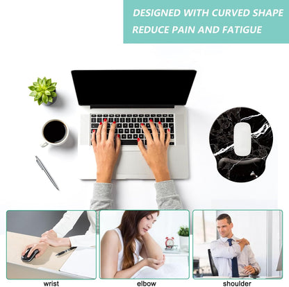 Mouse Pad with Wrist Support, Ergonomic Mouse Pad with Memory Foam Wrist Rest Cushion, Non-Slip Rubber Base Gaming Mice Pad for Home Office Computer Laptop, Flowers Grass
