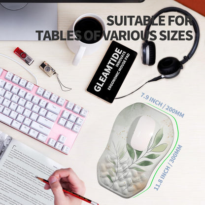 Ergonomic Raised Mouse Pad Wrist Support with Bilateral Slope Memory Foam Mousepad for Wrist Rest and Carpal Tunnel Pain Relief 11.8x7.9〃 Black