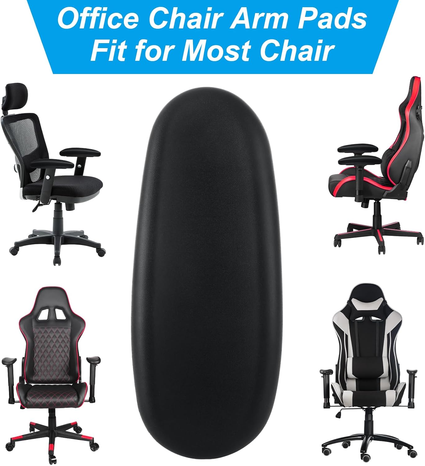STARVAST 2 Pair Office Chair Arm Rest Replacement, Gaming Chair Arm Rest Pads Universal 4" Mounting Hole, Office Chair Arm Pads with Screws, Office Chair Replacement Parts