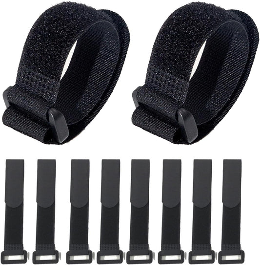 Fastening Nylon Strap with Buckle,10Pack Reusable Self-Adhesive Hook and Loop Cable Securing Straps,Adjustable Cinch Straps for Cords Organized and Tidy(1" x 8")