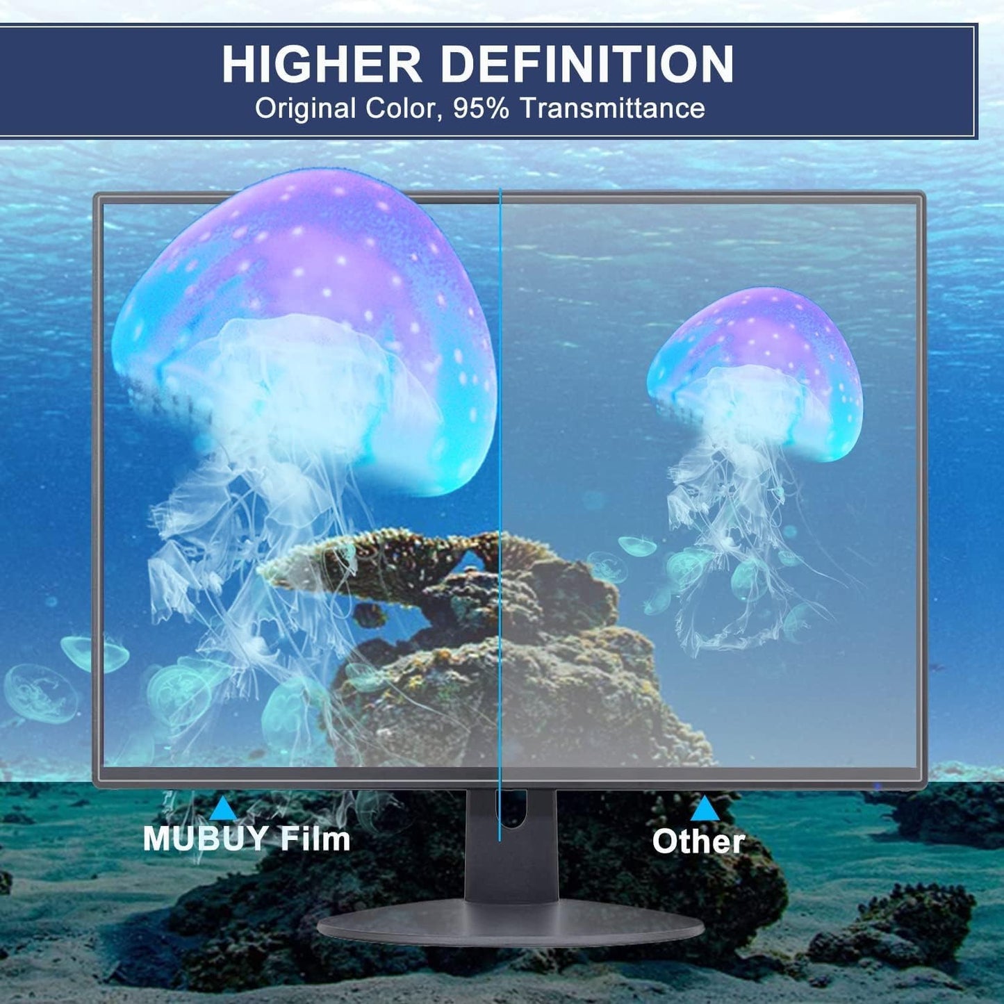 2Pack 22" Anti Glare Matte Monitor Screen Protector for Sceptre/LG/Dell/HP/Acer/ViewSonic/ASUS/Aoc/Samsung Diagonal 22" 16:10 LED PC Screen Gaming Monitor Eye Protection Film (L x W/474 x 296)