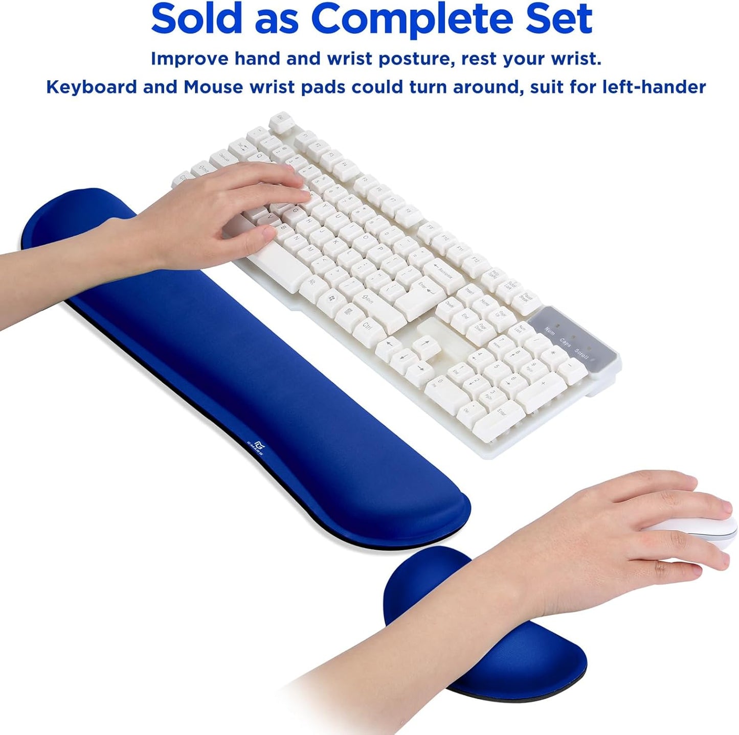Gimars Upgrade Enlarge Silky and Superfine Fabric Gel Memory Foam Keyboard Wrist Rest Set, Ergonomic Keyboard Mouse Wrist Support for Typing Pain Relief, Comfort for Office, Gaming, Computer, Black