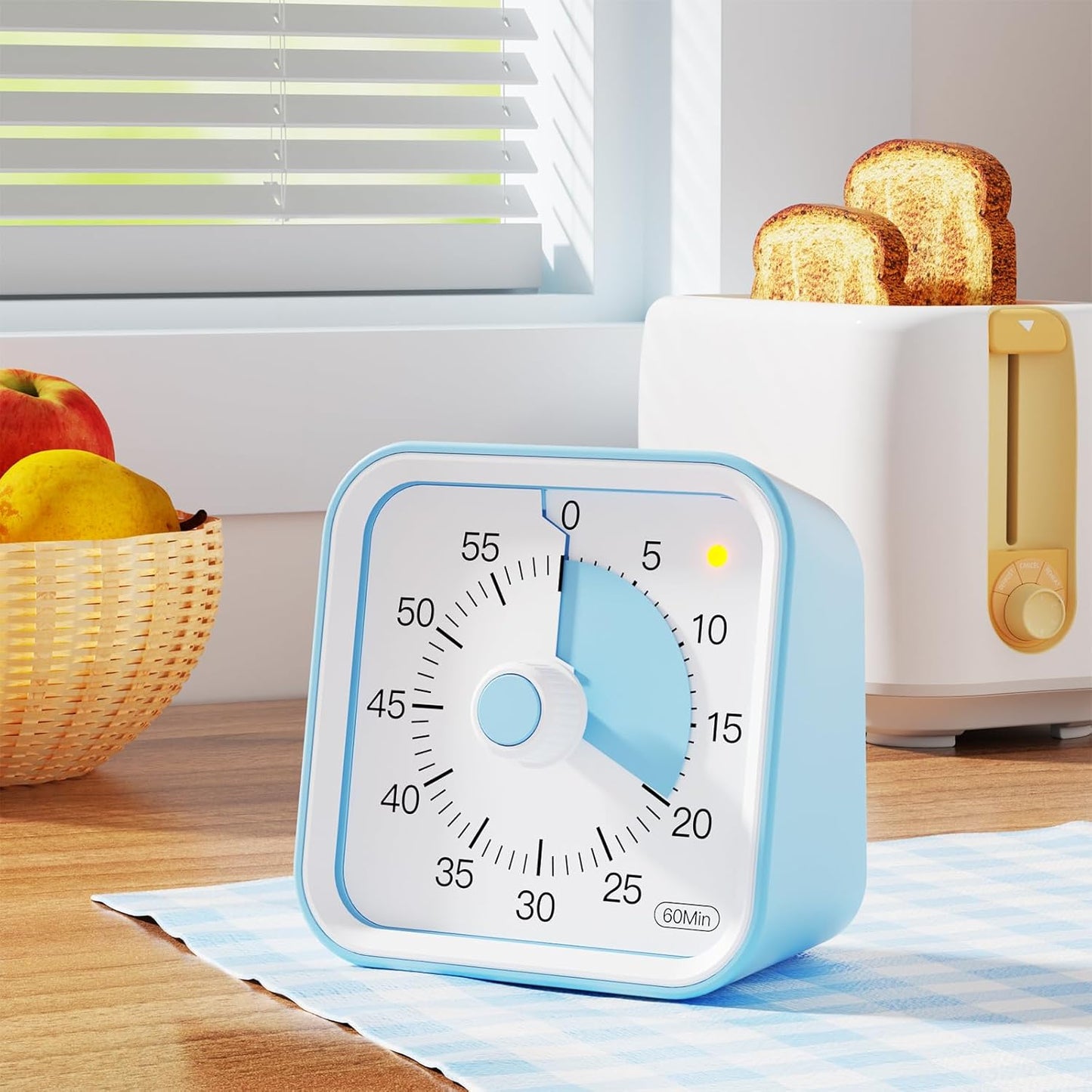 Visual Timer for Kids with Pause Function, 60 Minute Countdown Timer for Kids Desk Study, Teaching, Kitchen Cooking, Office Meetings, Time Management for ADHD (White)