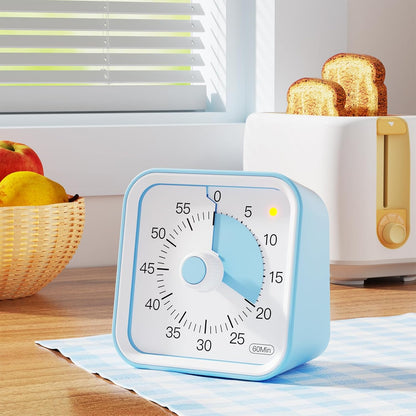 Visual Timer for Kids with Pause Function, 60 Minute Countdown Timer for Kids Desk Study, Teaching, Kitchen Cooking, Office Meetings, Time Management for ADHD (White)