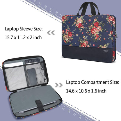 Ytonet Laptop Case, 15.6 inch TSA Laptop Sleeve Computer Bag Water Resistant Computer Case Carrying Cover Compatible for Lenovo, HP, Dell, Asus Notebook, Gifts for Men Women, Grey