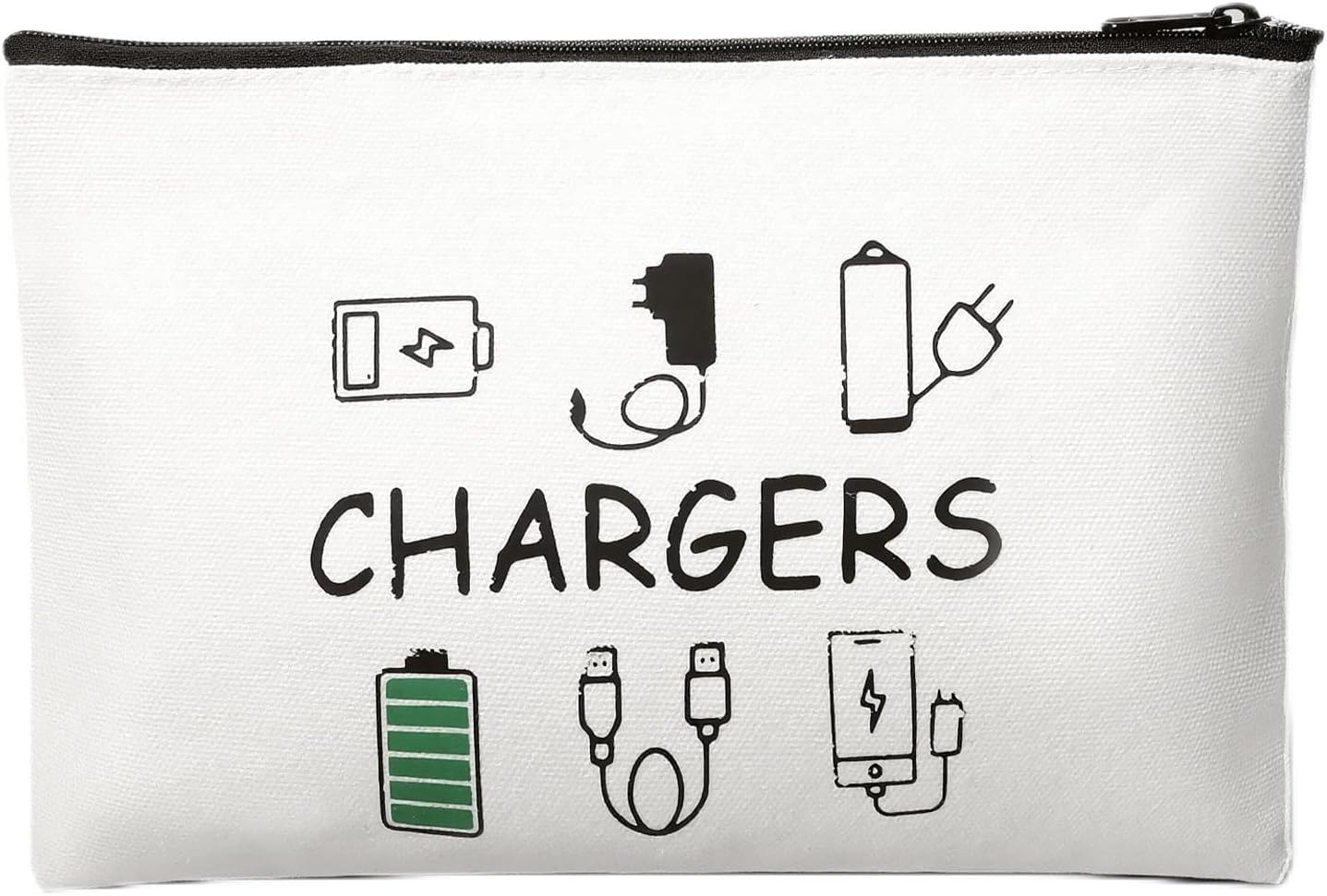 Charger Makeup Bag Charging Cable Organizer Bag Chargers Makeup Bags Zipper Pouch Cosmetic Bags Funny Toiletry Organizer Pouch Travel Gifts for Women Traveler Charging Cord Themed Accessories