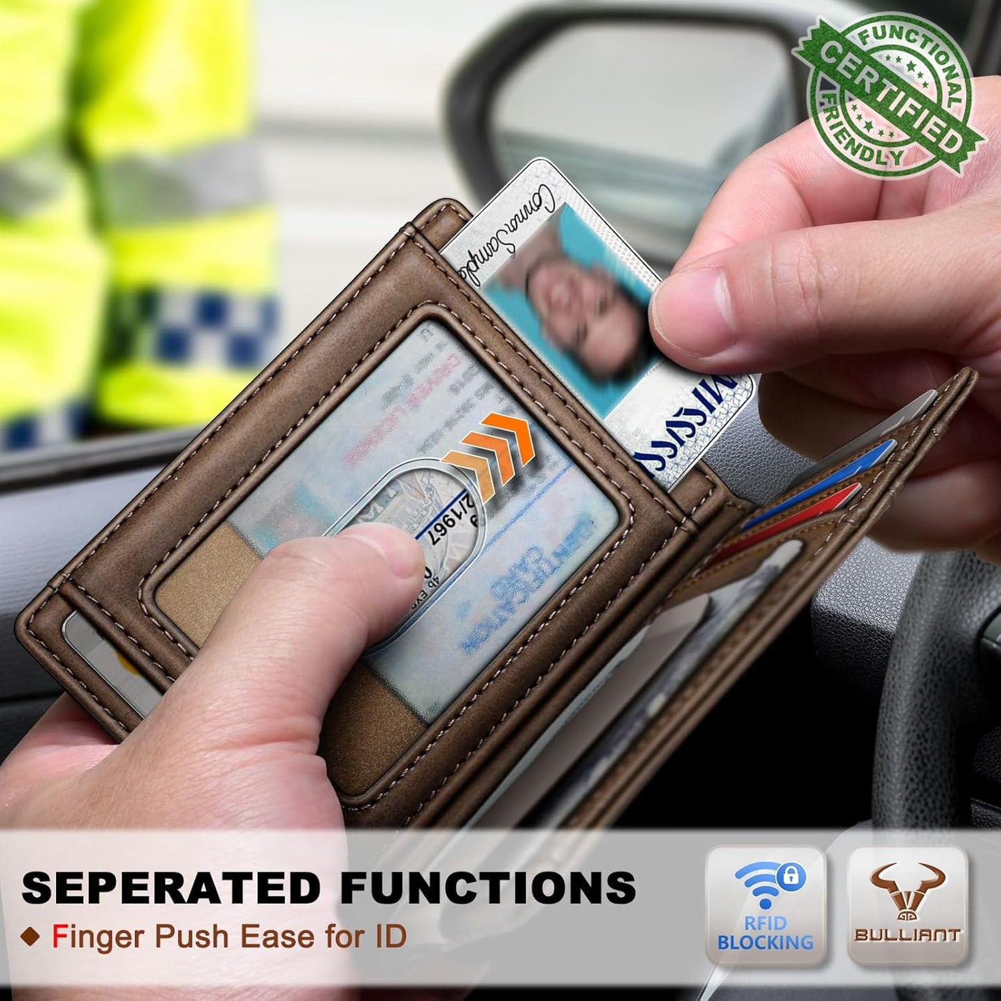 BULLIANT Men Airtag Wallet,Slim Wallet Money Clip Card Holder Magnetic Closure 12 Cards in Front Pocket RFID Blocking