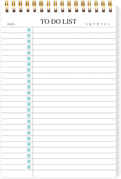 To Do List Notepad 3 Pack, Undated Daily Planner Notepad With To Do List Notebook Checklist Planner Spiral Waterproof Notepad for Office Supplies, School Planner, 52 Sheets/Pack, 5.5"*8.3" A5 Size
