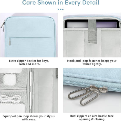 Dadanism 9-11 Inch Tablet Sleeve Padded Carrying Case for iPad (A16) 11th Gen 11", iPad 10th Gen 10.9", iPad Air M4/Pro M5 11", iPad Air 5/4, iPad 9/8/7th Gen, Galaxy Tab A11+ Plus 11", Blue