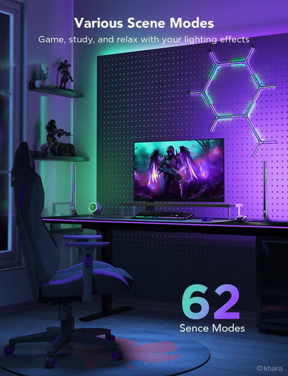 Govee RGBIC Gaming Light Bars H6047 with Smart Controller, Wi-Fi Smart LED Gaming Lights with Music Modes and 60+ Scene Modes Built, Works with Alexa & Google Assistant, Game Room Lights Decor