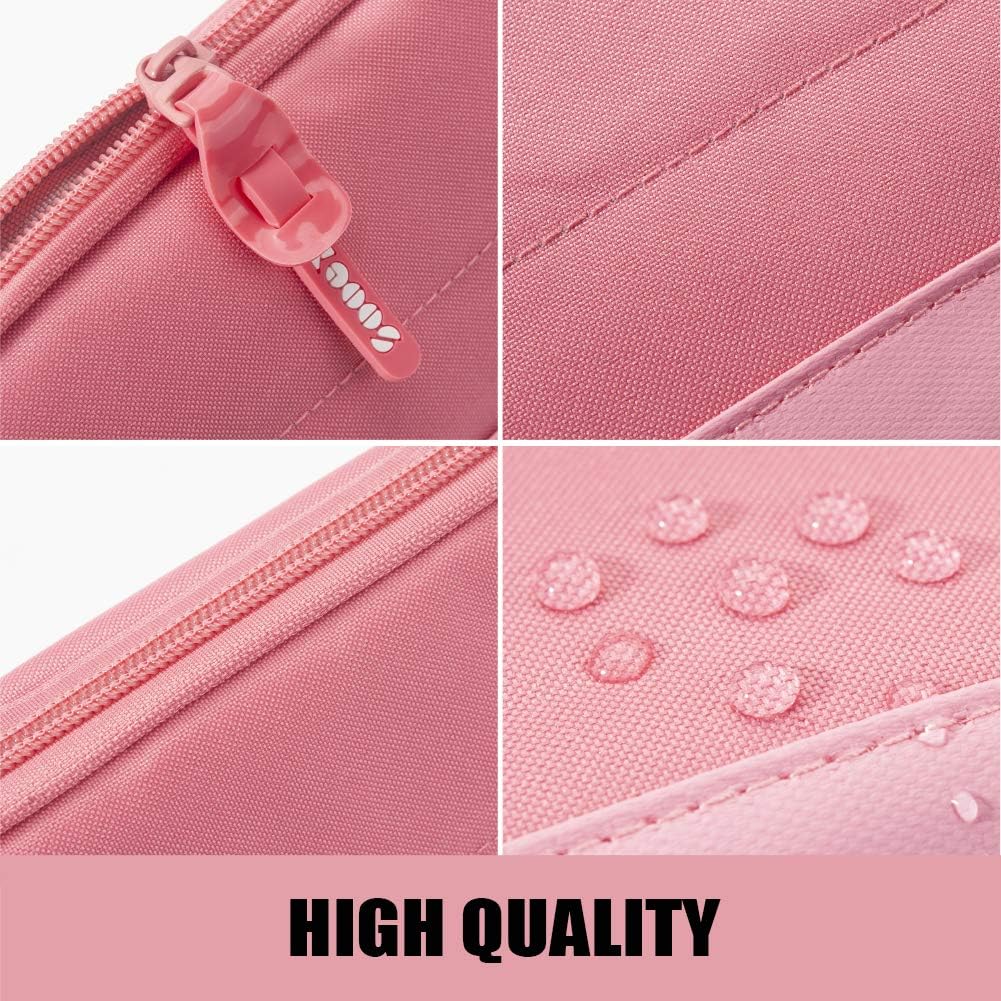 Sooez Wide-Opening Pencil Pen Case, Lightweight & Spacious Pencil Bag Pouch Box Organizer, Aesthetic Supply with Triangular Design for Adults, Grey