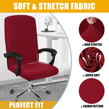 Smiry Stretch Printed Office Chair Armrest Covers, 2 Pcs Soft Fit Removable Washable Computer Desk Chair Arm Covers Protector, Black