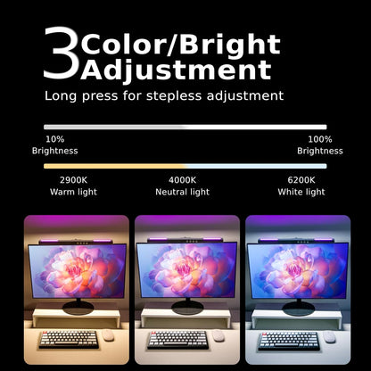 BY-J Computer Monitor Light Bar, Eye-Care USB Reading LED Task Lamp with Touch Control, Fit for Curved Monitor, No Screen Glare Dimmable Desk Lamp Computer Monitor Light Bar for Screen Home Office