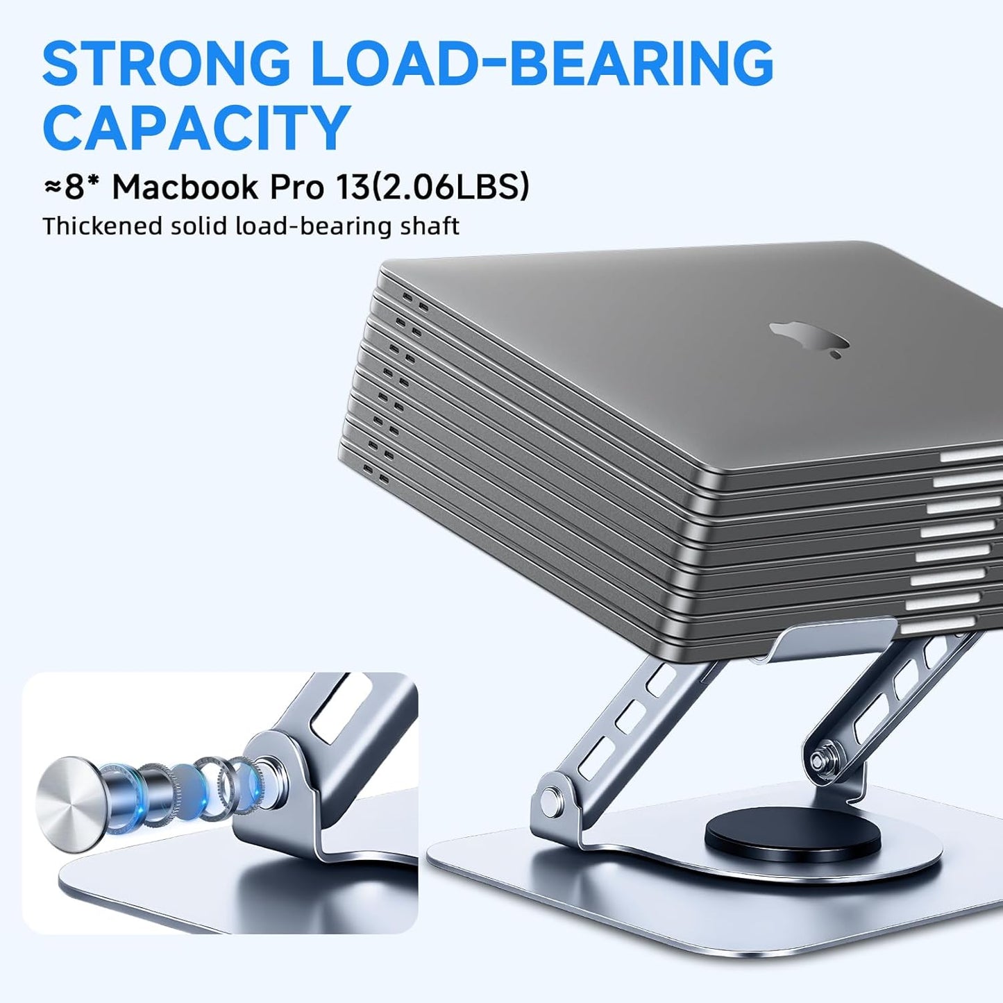 Leeboom Laptop Stand for Desk, Ergonomic Adjustable Aluminum Foldable Portable Computer Stand, Lecterns & Podiums, Fits 10-15.6" MacBook Air Pro HP Lenovo Dell Laptops & Tablets(Silver)