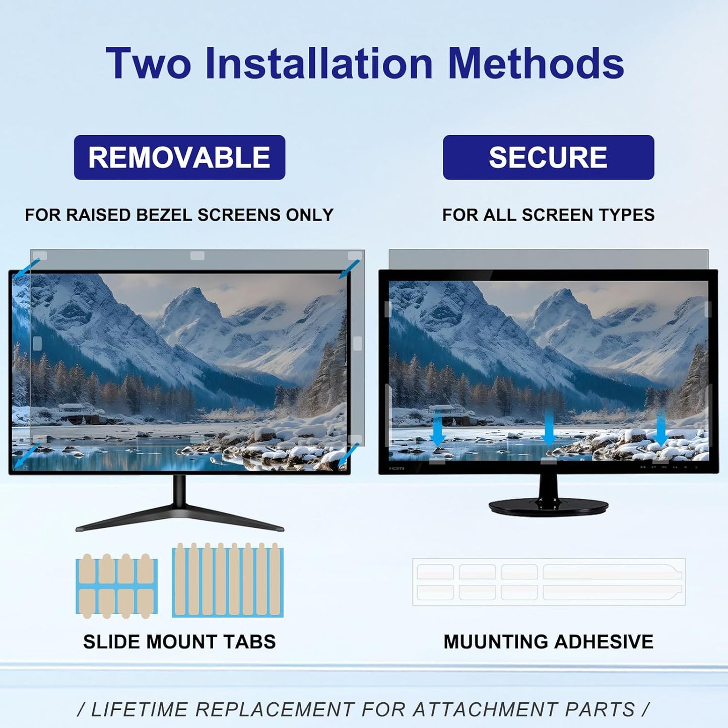 Laptop Privacy Screen 14 Inch 16:9 Aspect Ratio, Laptop Screen Privacy Shield Compatible With Lenovo Hp Dell Acer Asus Thinkpad Envy Xps, Removable Anti Glare Blue Light Computer Filter Protector