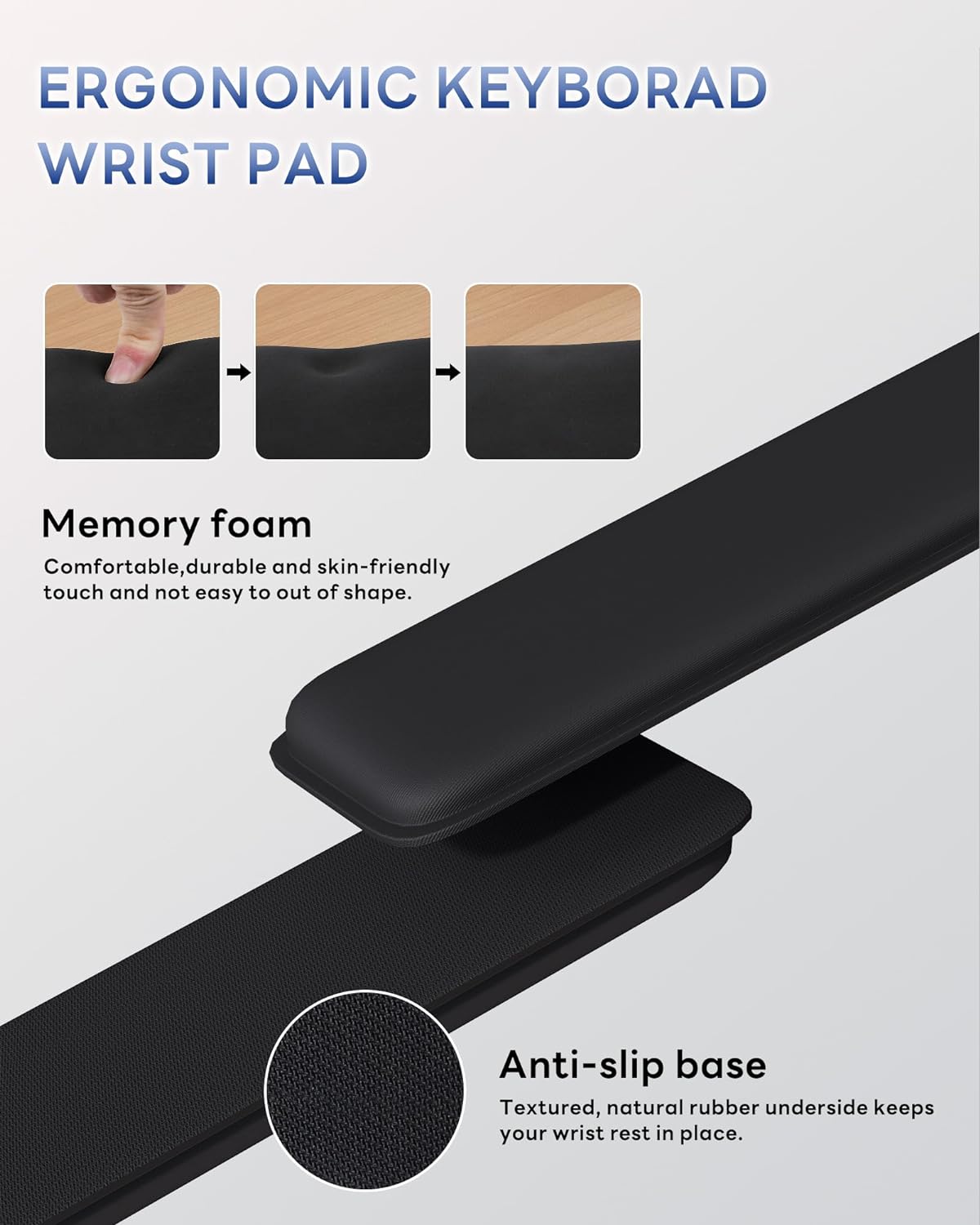 Laborio Computer Keyboard Stand for Desktop, Keyboard Riser Wrist Rest Holder for Easy Typing, Office Desk, Home, School Accessories(Coffee)