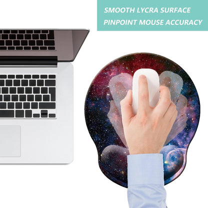 Mouse Pad with Wrist Support, Ergonomic Mouse Pad with Memory Foam Wrist Rest Cushion, Non-Slip Rubber Base Gaming Mice Pad for Home Office Computer Laptop, Flowers Grass