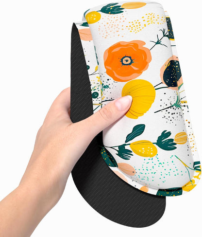 Dapesuom Enlarge Keyboard Wrist Rest, Memory Foam Wrist Cushion for Desk Mat Support, Cute Pain Relief Keyboard Mouse Pad Rests Set with Non-Slip Base for Gaming Laptop Office Computer, Elegant Flower