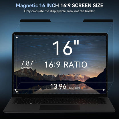 Mamol Magnetic Laptop Privacy Screen 14 inch ,16:10 Aspect Removable Anti Glare Protector Blue Light Privacy Screen Filter,Filter Shield Compatible with HP/Dell/Acer/Asus/Samsung/Lenovo/Thinkpad Envy