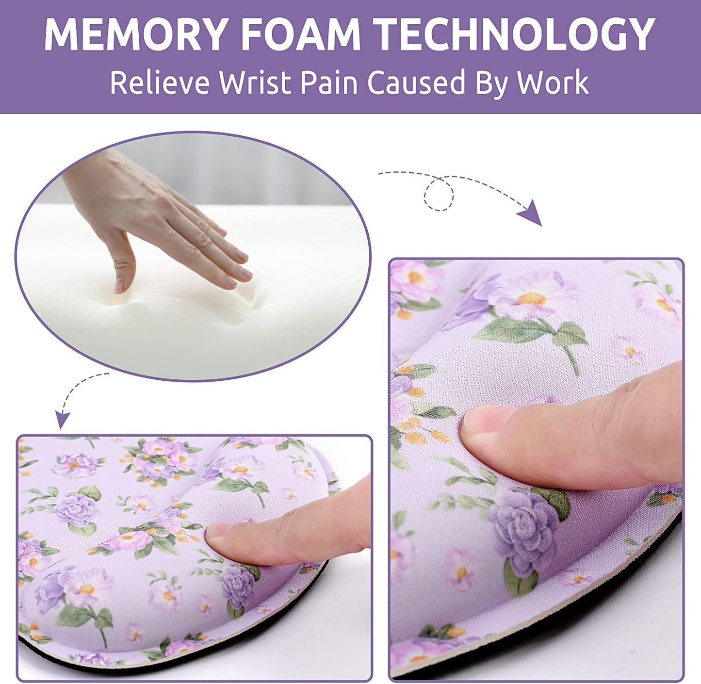 KONVINIT Ergonomic Mouse Pad with Wrist Rest, Small Mousepad with Non-Slip Rubber Base and Smooth Surface, Beach Mouse Pads for Desk, Office Desk Accessories
