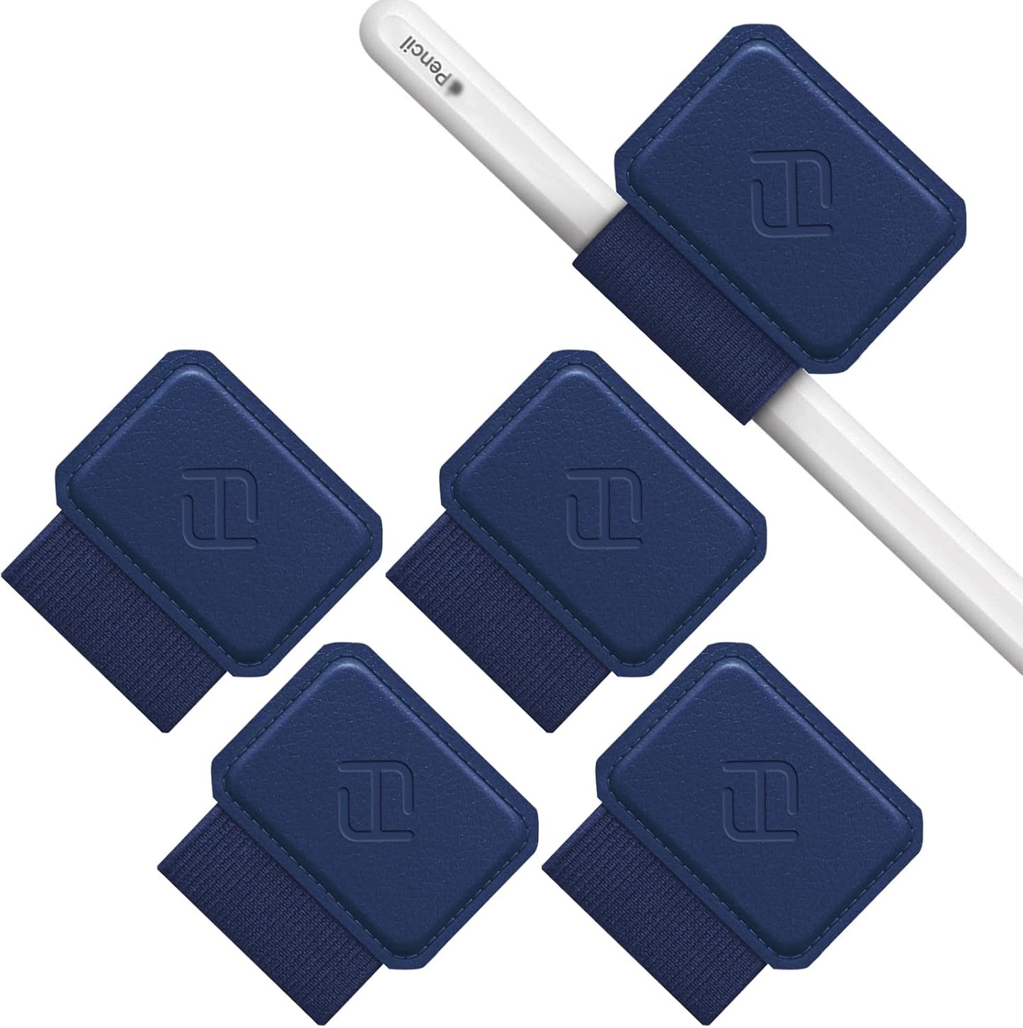 Fintie 4 Pack Pen Loop Holder for Apple Pencil Pro, Apple Pencil (USB-C / 1st / 2nd Generation) and Stylus Pens, Elastic Adhesive Leather Sleeve Attached to Cases, Black