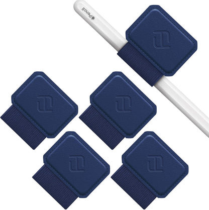 Fintie 4 Pack Pen Loop Holder for Apple Pencil Pro, Apple Pencil (USB-C / 1st / 2nd Generation) and Stylus Pens, Elastic Adhesive Leather Sleeve Attached to Cases, Black