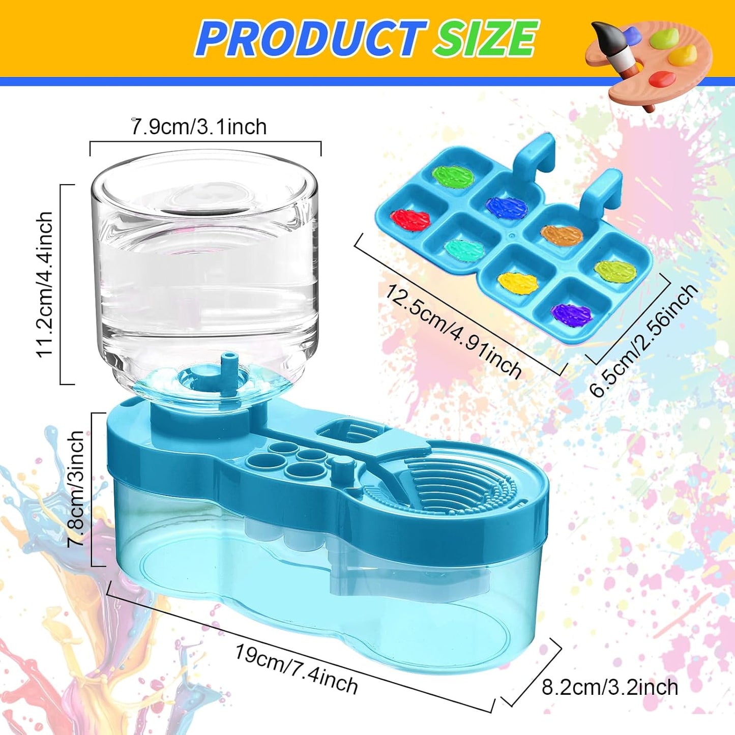 Paint Brush Cleaner, Multifunctional Acrylic Face Paint Brush Washing Station Brush Water Cup for All Purpose Oil Watercolor Painting Artist Professional Kit,Gift Art Supplies for Kid Adult